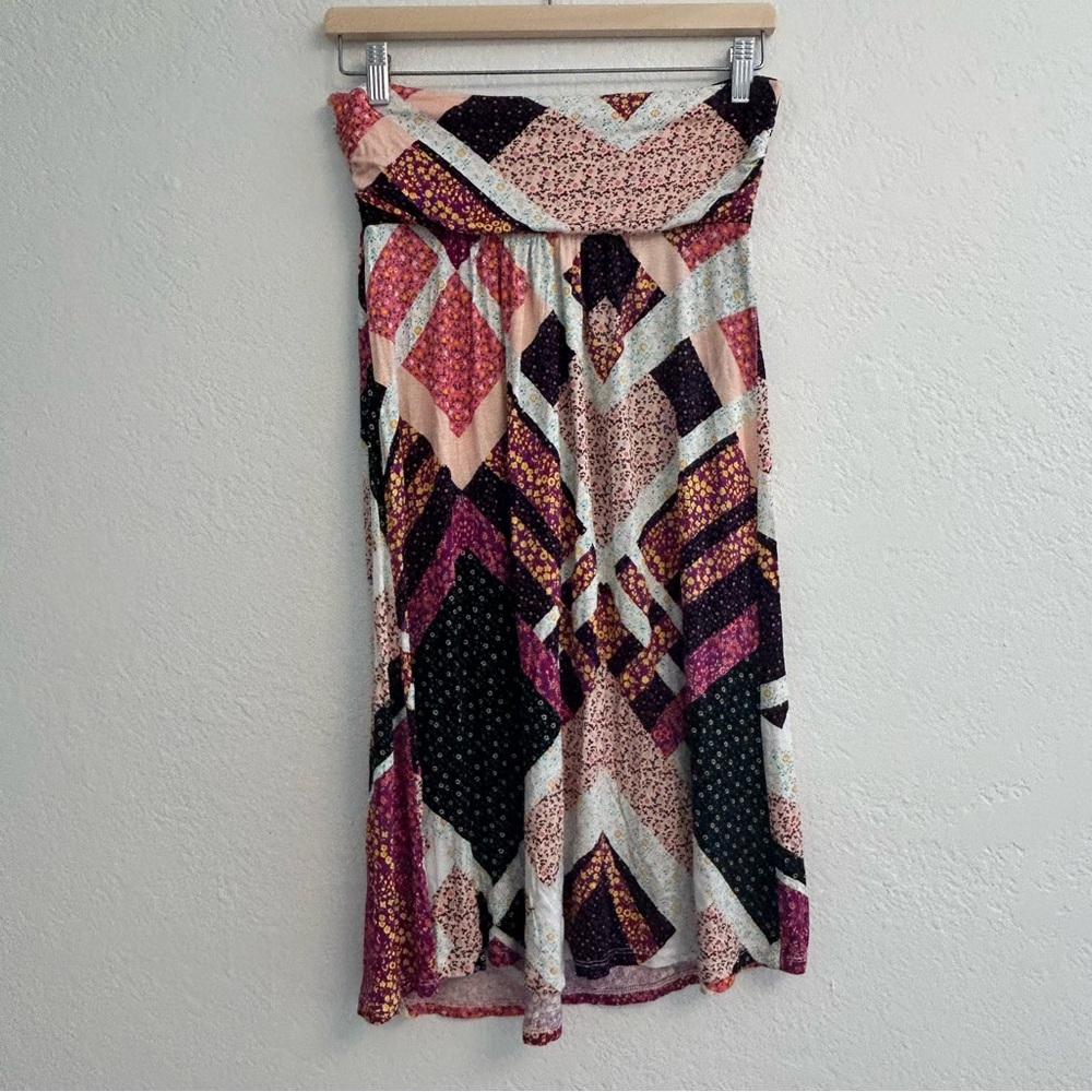 Esmara Boho Abstract Print Wrap Midi Skirt Women’s Size M Pink Black Festival - Picture 3 of 4